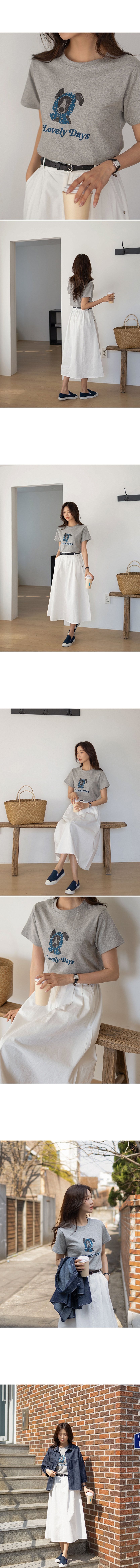 正韓 可愛純棉圍巾狗狗短袖t上衣【R75282】韓國代購