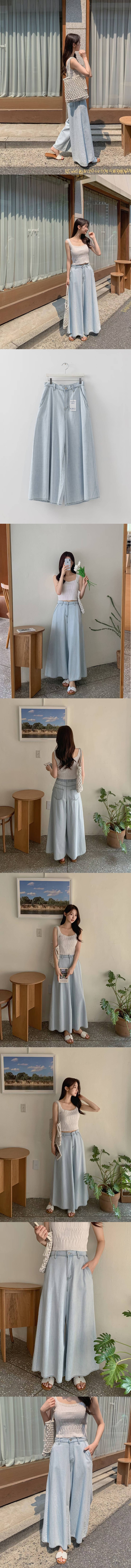 正韓 薄款A字版牛仔褲裙【C75336】韓國代購